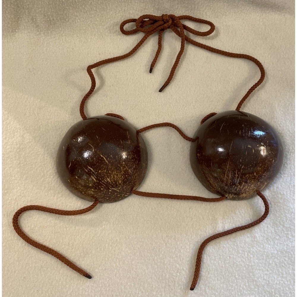 Brown Coconut Bra Costume Cosplay Halloween Party Luau Hawaiian  Adjustable